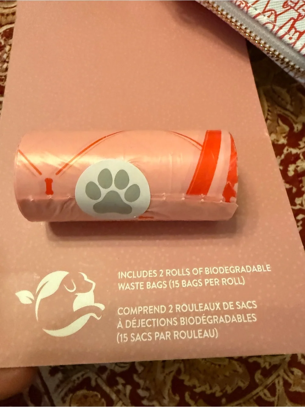 OCS Designs Pink Patterned Dog Waste Bag Holder with Bags